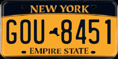 NY license plate GOU8451
