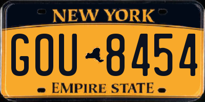 NY license plate GOU8454