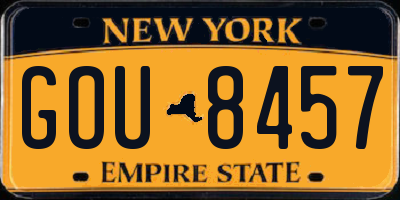 NY license plate GOU8457