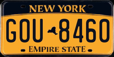 NY license plate GOU8460