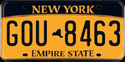 NY license plate GOU8463
