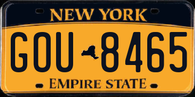 NY license plate GOU8465
