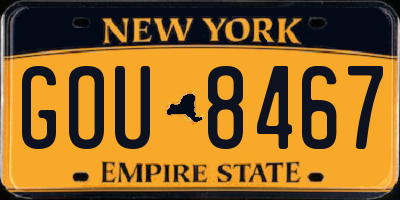 NY license plate GOU8467