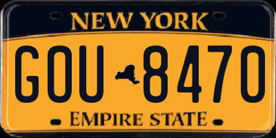 NY license plate GOU8470