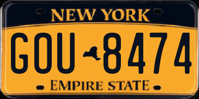NY license plate GOU8474