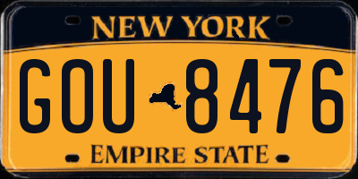 NY license plate GOU8476