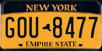 NY license plate GOU8477