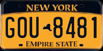 NY license plate GOU8481