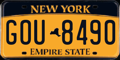 NY license plate GOU8490