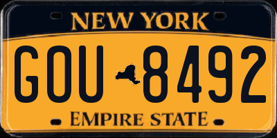 NY license plate GOU8492
