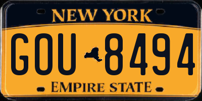 NY license plate GOU8494