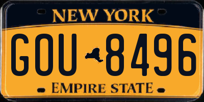 NY license plate GOU8496