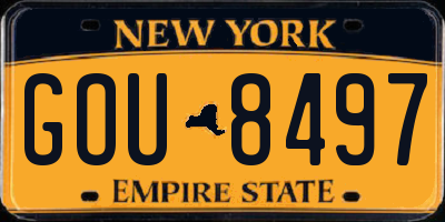 NY license plate GOU8497