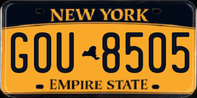 NY license plate GOU8505