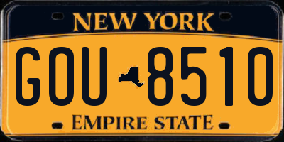 NY license plate GOU8510