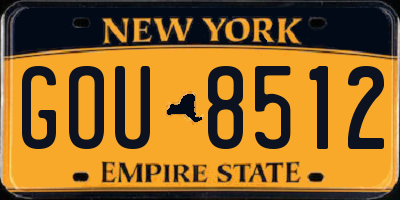NY license plate GOU8512