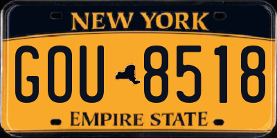NY license plate GOU8518