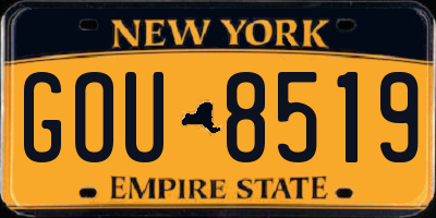 NY license plate GOU8519