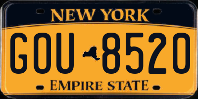 NY license plate GOU8520