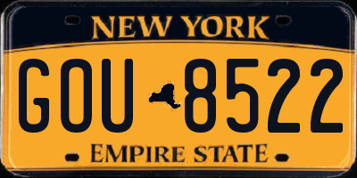 NY license plate GOU8522