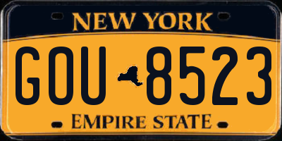 NY license plate GOU8523