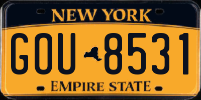 NY license plate GOU8531