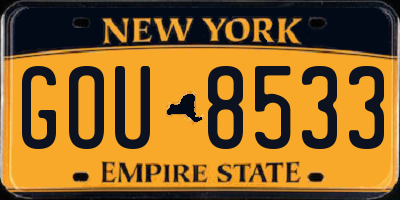 NY license plate GOU8533
