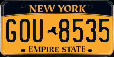 NY license plate GOU8535