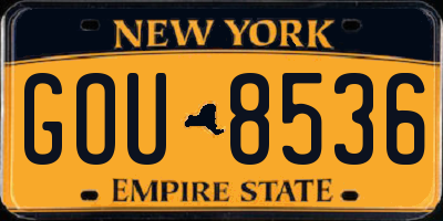NY license plate GOU8536