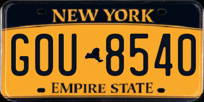NY license plate GOU8540