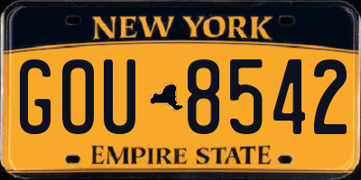 NY license plate GOU8542