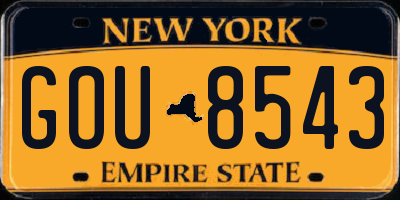 NY license plate GOU8543