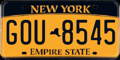 NY license plate GOU8545