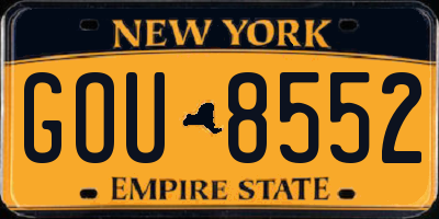 NY license plate GOU8552