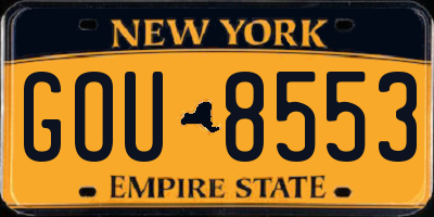NY license plate GOU8553