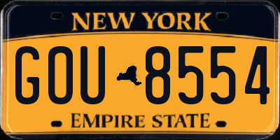 NY license plate GOU8554
