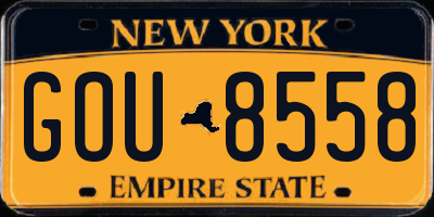 NY license plate GOU8558