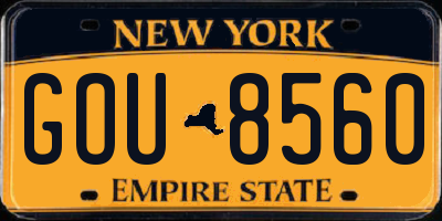 NY license plate GOU8560