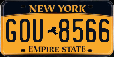 NY license plate GOU8566