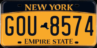 NY license plate GOU8574