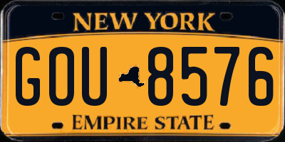 NY license plate GOU8576