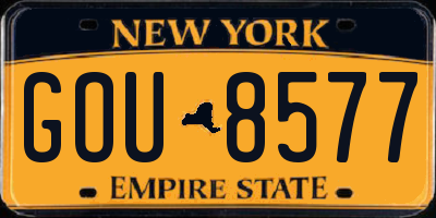 NY license plate GOU8577