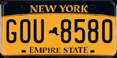 NY license plate GOU8580