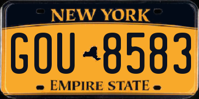 NY license plate GOU8583