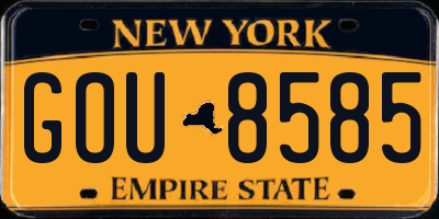NY license plate GOU8585