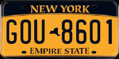 NY license plate GOU8601