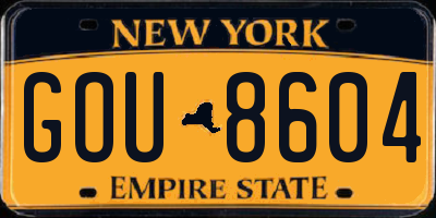 NY license plate GOU8604