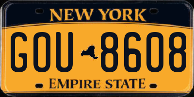 NY license plate GOU8608