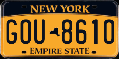 NY license plate GOU8610