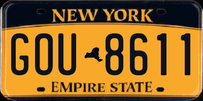 NY license plate GOU8611